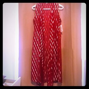 NWT LulaRoe Duster “JOY”Cranberry Red/Silver Small